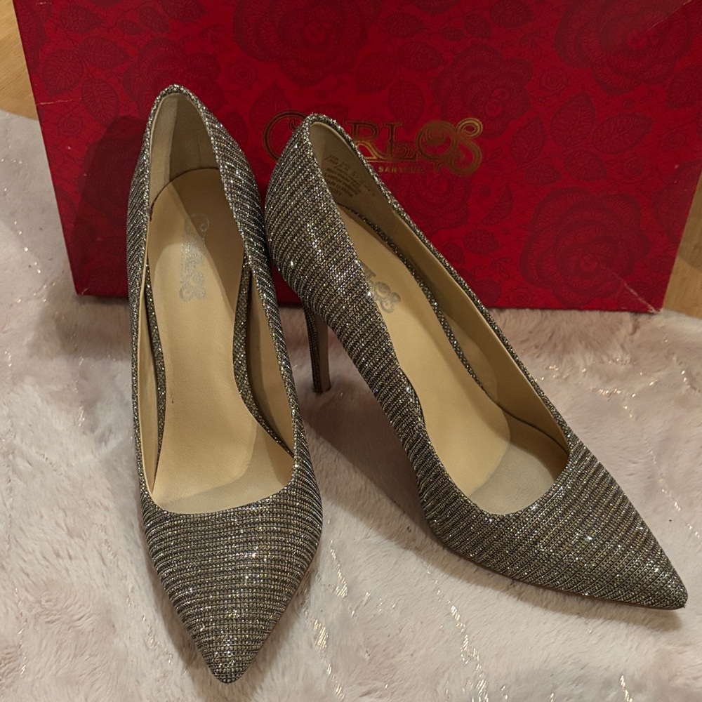Carlos by Carlos Santana Glittering Gold & Silver Heels